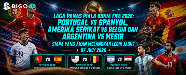 Prediksi Skor Piala Dunia FIFA 2026: Portugal vs Spanyol, Amerika Serikat vs Belgia, Argentina vs Mesir
